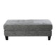 Fabric Upholstered Wooden Ottoman with Tapered Legs, Gray