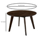 Round Wooden Dining Table with Fin Style Leg Support, Walnut Brown By Casagear Home