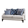 Loveseat | Fabric Upholstered | Throw Pillows | Light Gray