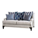 Loveseat | Fabric Upholstered | Throw Pillows | Light Gray