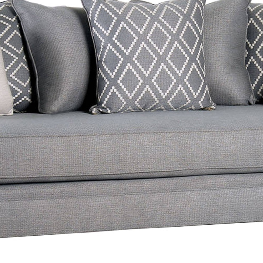 Fabric Upholstered Wooden Sofa with Tufted Details Gray BM204020