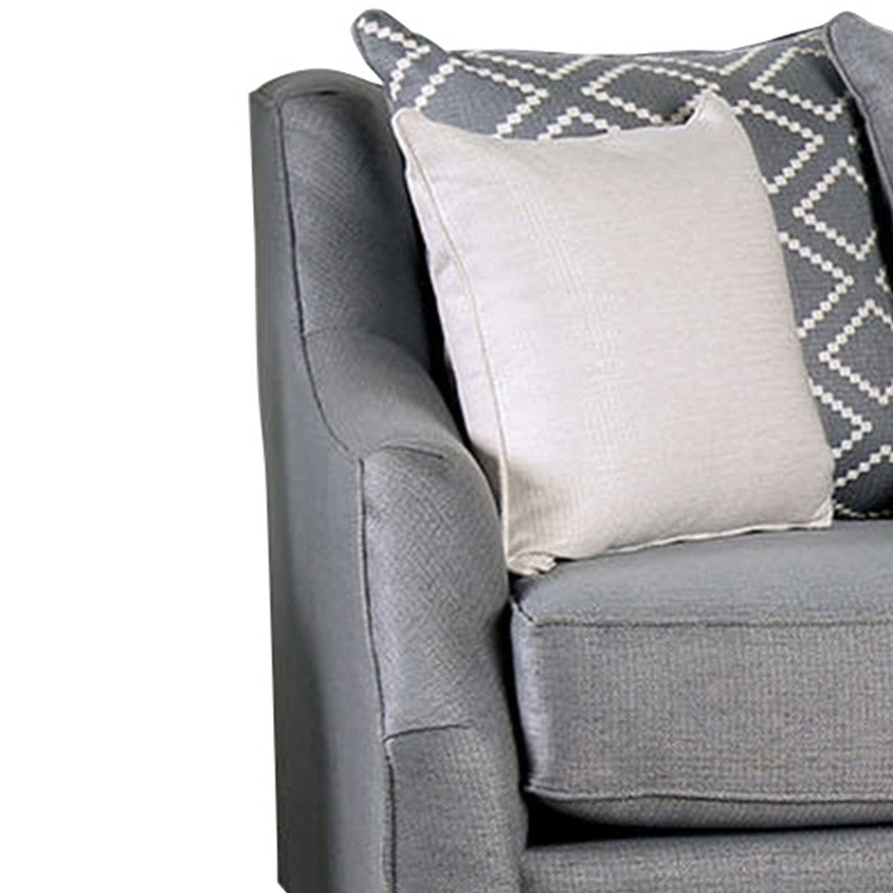Fabric Upholstered Wooden Sofa with Tufted Details Gray BM204020