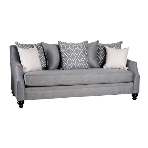 Fabric Upholstered Wooden Sofa with Tufted Details, Gray