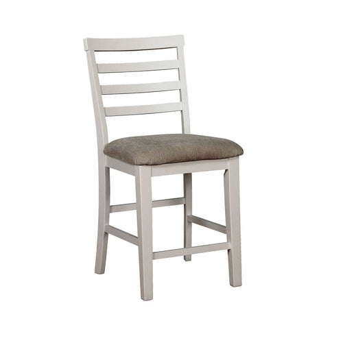 Dining Chair | Counter Height | Wood | Set of 2 | White & Beige