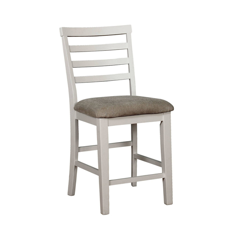 Dining Chair | Counter Height | Wood | Set of 2 | White & Beige