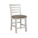 Dining Chair | Counter Height | Wood | Set of 2 | White & Beige