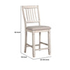 Wooden Counter Height Dining Chairs Set of 2 Beige and White - BM204040 By Casagear Home BM204040