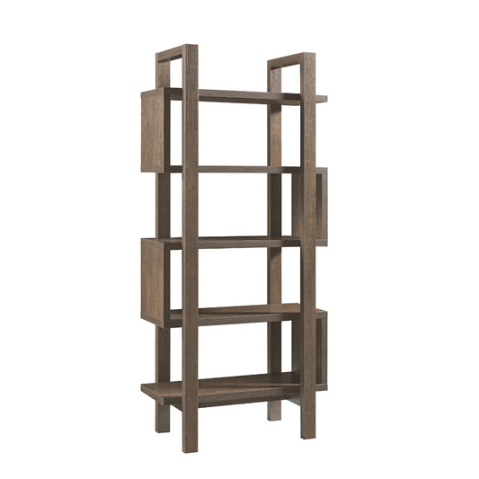 5 Shelf Open Design Wooden Bookcase with Zig Zag Design, Brown by Casagear Home