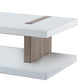 Rectangular Wooden Coffee Table with Sled Base, White and Brown by Casagear Home