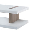 Rectangular Wooden Coffee Table with Sled Base, White and Brown by Casagear Home