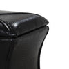 Leatherette Button Tufted Square Storage Ottoman with Seating Black By Casagear Home BM204193