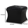 Leatherette Button Tufted Square Storage Ottoman with Seating Black By Casagear Home BM204193