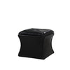 Leatherette Button Tufted Square Storage Ottoman with Seating, Black By Casagear Home