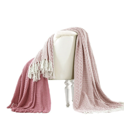 Latina Throw | Cotton | Decorative Fringe | Set of 2 | Pink