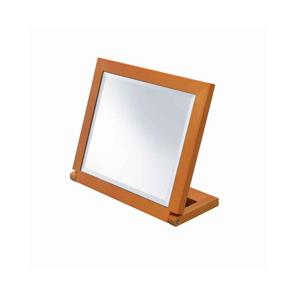 Table top Mirror | Tilted | Beveled Edge | Brown & Silver