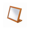 Wooden Rectangular Tilted Bevelled Mirror, Brown and Silver By Casagear Home