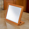 Wooden Rectangular Tilted Bevelled Mirror Brown and Silver By Casagear Home BM204307