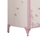 Metal Armoire with Butterfly Handle and Dandelions White and Purple BM204309