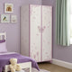 Metal Armoire with Butterfly Handle and Dandelions, White and Purple