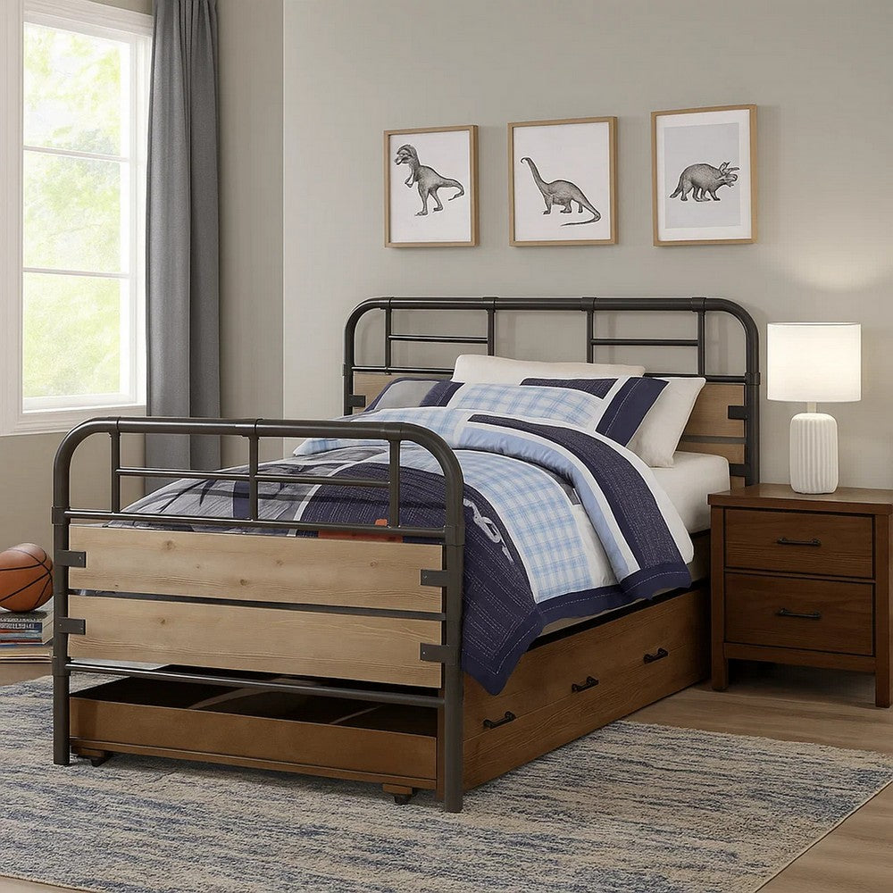 Trundle | Twin Size | Wood | Caster Wheels | Brown