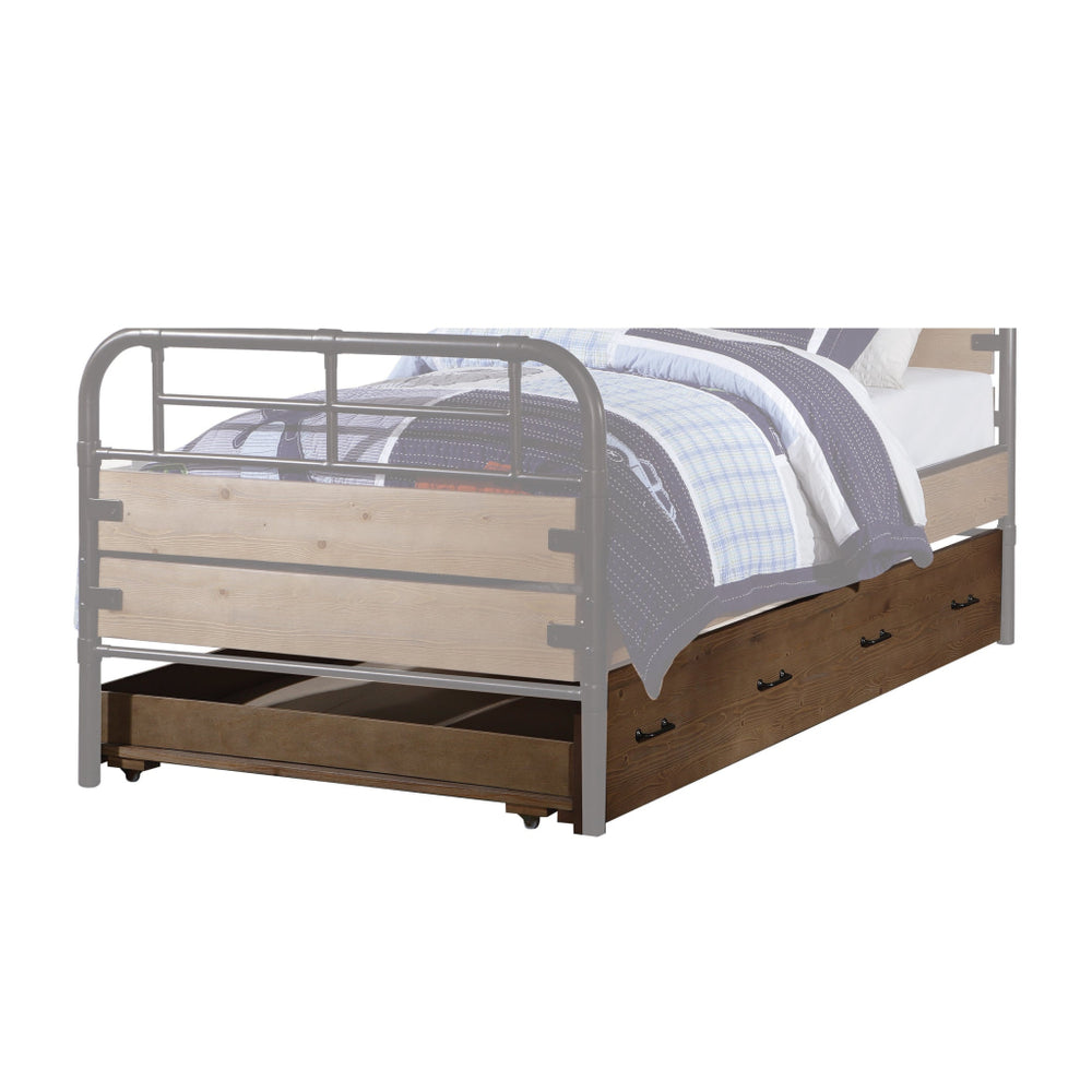Trundle | Twin Size | Wood | Caster Wheels | Brown