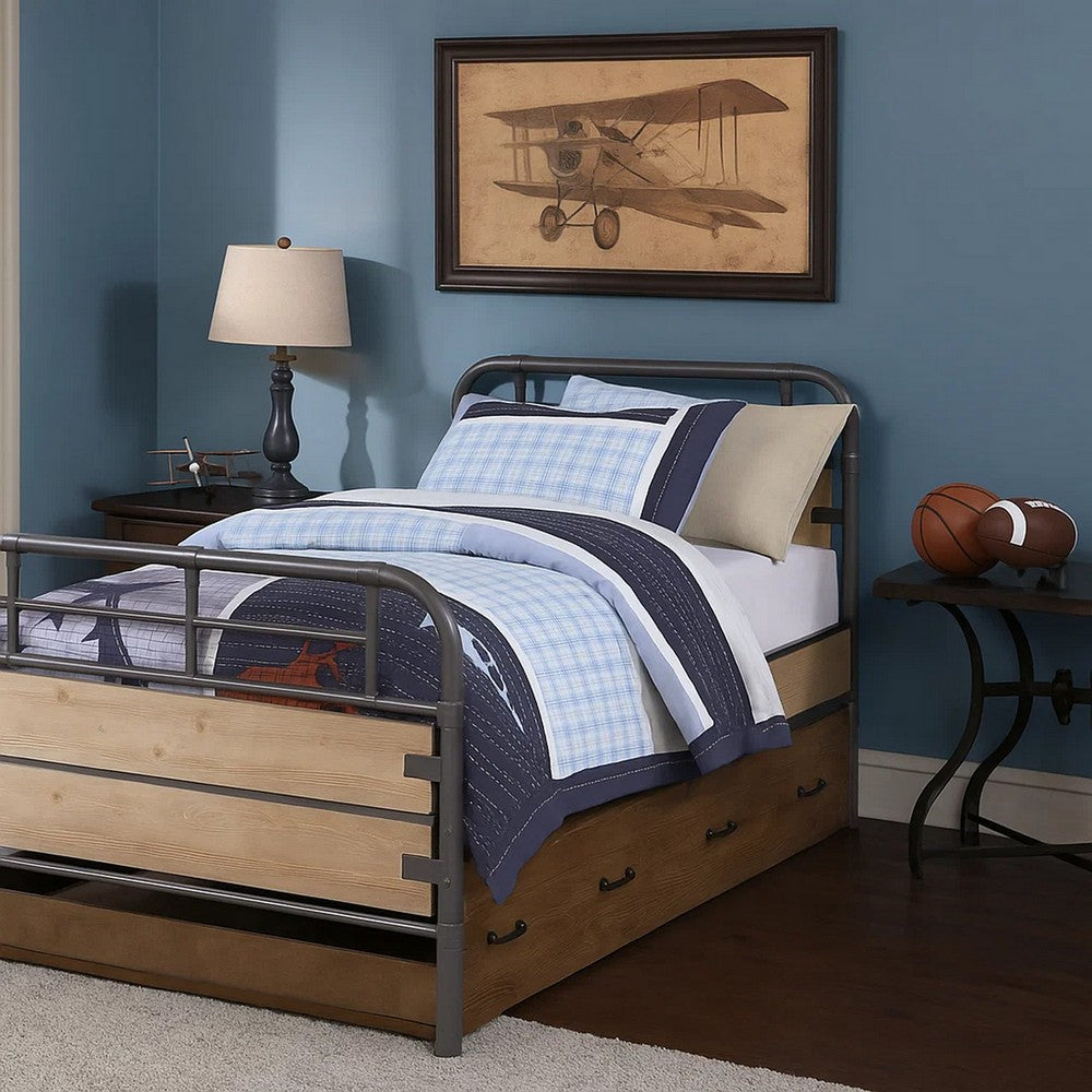 Trundle | Twin Size | Wood | Caster Wheels | Brown