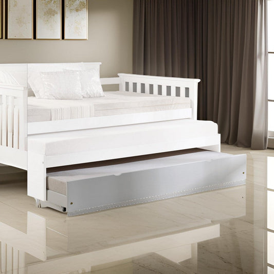 Daybed Trundle | Mission Style | Caster Wheels | White