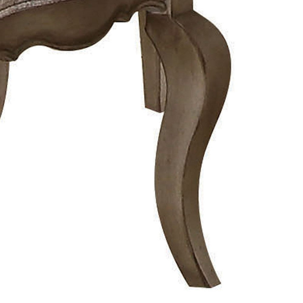 Wooden Arm Chairs with Button Tufting Set of Two Gray and Brown BM204359
