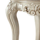 Traditional Style Marble Top End Table with Poly Resin Engravings,Gold BM204371