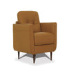 Leatherette Chair with Tapered Legs and Button Tufted Details Brown