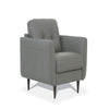 Leatherette Chair with Tapered Legs and Button Tufted Details Gray