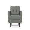 Leatherette Chair with Tapered Legs and Button Tufted Details, Gray