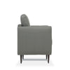 Leatherette Chair with Tapered Legs and Button Tufted Details Gray