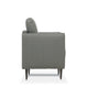 Leatherette Chair with Tapered Legs and Button Tufted Details Gray
