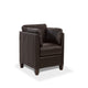 Leatherette Chair with Sloped Armrests and Tapered Legs Dark Brown BM204384