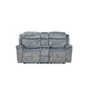 Fabric Upholstered Recliner Loveseat with USB Charging Docks Gray By Casagear Home BM204391