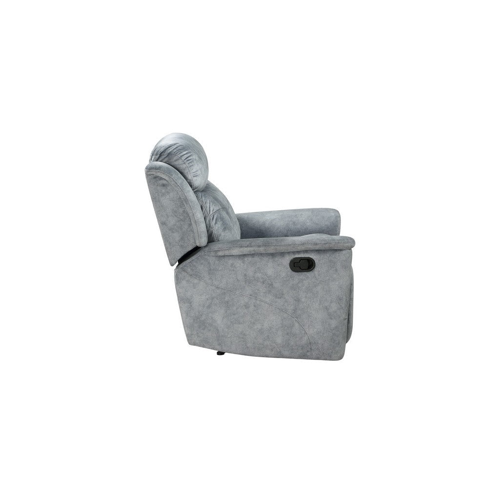 Fabric Upholstered Recliner Loveseat with USB Charging Docks Gray By Casagear Home BM204391