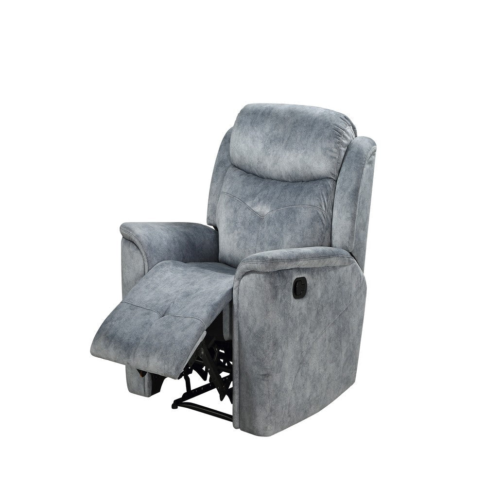 Fabric Upholstered Recliner Chair with USB Charging Docks Gray BM204392