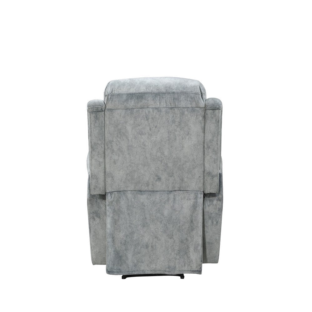 Fabric Upholstered Recliner Chair with USB Charging Docks Gray BM204392