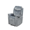 Fabric Upholstered Recliner Chair with USB Charging Docks, Gray
