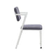 Fabric Upholstered Metal Dining Chair Set of 2 White and Gray BM204482