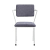 Fabric Upholstered Metal Dining Chair Set of 2 White and Gray BM204482