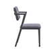 Fabric Upholstered Metal Dining Chair Set of 2 Gray and Black BM204487