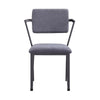 Fabric Upholstered Metal Dining Chair Set of 2 Gray and Black BM204487