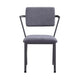 Fabric Upholstered Metal Dining Chair Set of 2 Gray and Black BM204487
