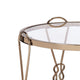 Metal End Table with Mirrored Top and 1 Bottom shelf Gold and Clear BM204504
