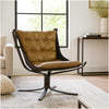 Faux Leather Upholstered Metal Frame Accent Chair with Star Base,Brown
