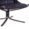 Star Base Metal Accent Chair with Faux Leather Seating Blue and Brown BM204525