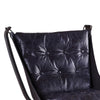 Star Base Metal Accent Chair with Faux Leather Seating Blue and Brown BM204525