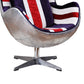 Union Jack Swivel Balloon Chair with Aluminum Patchwork Multicolor By Casagear Home BM204527